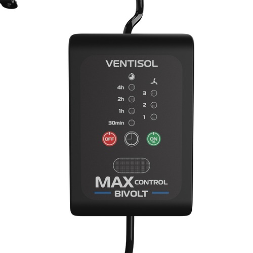 Ventilador de parede 60 cm oscilante 3 pás preto com controle - Max Control 110V/220V Ventilador de parede 60 cm oscilante 3 pás preto com controle - Max Control 110V/220V