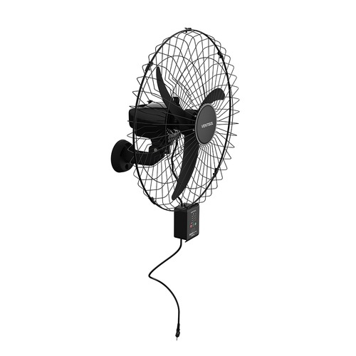 Ventilador de parede 60 cm oscilante 3 pás preto com controle - Max Control 110V/220V Ventilador de parede 60 cm oscilante 3 pás preto com controle - Max Control 110V/220V