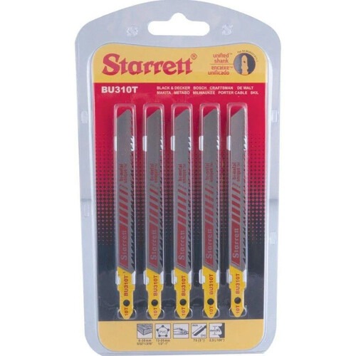 Lâmina serra tico tico 75 mm 10 dentes bimetal para madeira 5 peças - BU310T Lâmina serra tico tico 75 mm 10 dentes bimetal para madeira 5 peças - BU310T
