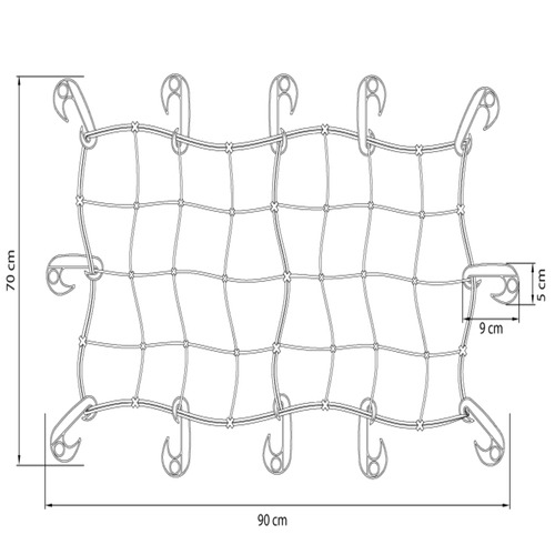 El�stico para bagageiro tipo aranha 70 x 90 cm - 43781001