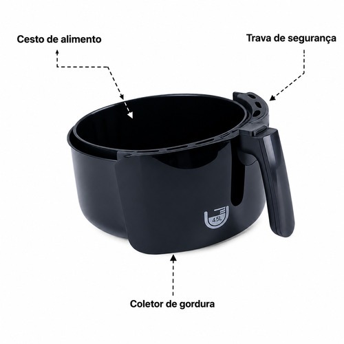 Fritadeira el�trica sem �leo Air Fryer 4,5L 1.400W - ARF 1245  110V
