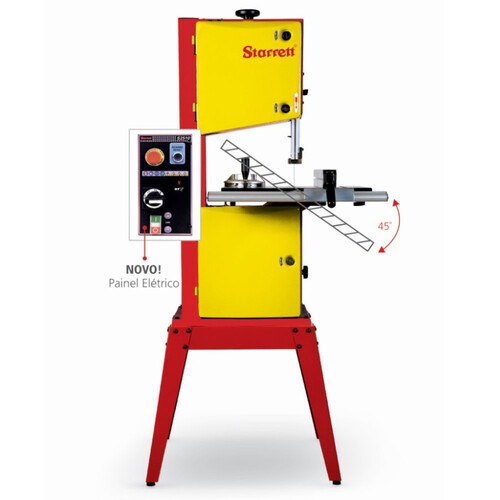 Serra de fita vertical para madeira 1 HP capacidade de 160 x 300mm monofásica - S2510D 220V Serra de fita vertical para madeira 1 HP capacidade de 160 x 300mm monofásica - S2510D 220V