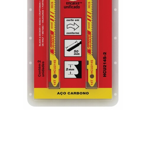 Lâmina serra tico tico 82 mm 14 dentes para madeira 2 peças - HCU214S-2 Lâmina serra tico tico 82 mm 14 dentes para madeira 2 peças - HCU214S-2