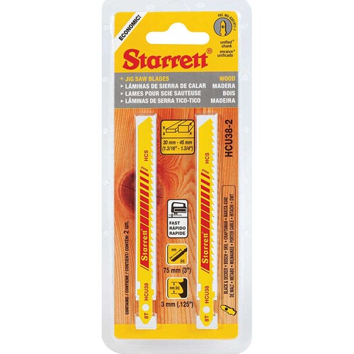Lâmina serra tico tico 100 mm 8 dentes bimetal para madeira 2 peças - HCU38-2 Lâmina serra tico tico 100 mm 8 dentes bimetal para madeira 2 peças - HCU38-2