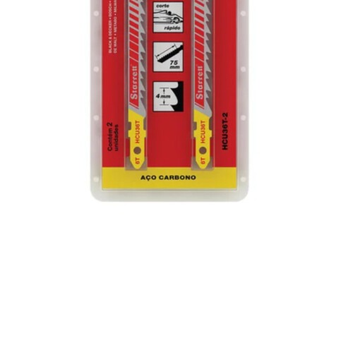 L�mina serra tico tico 75 mm 6 dentes para madeira 2 pe�as - HCU36T-2
