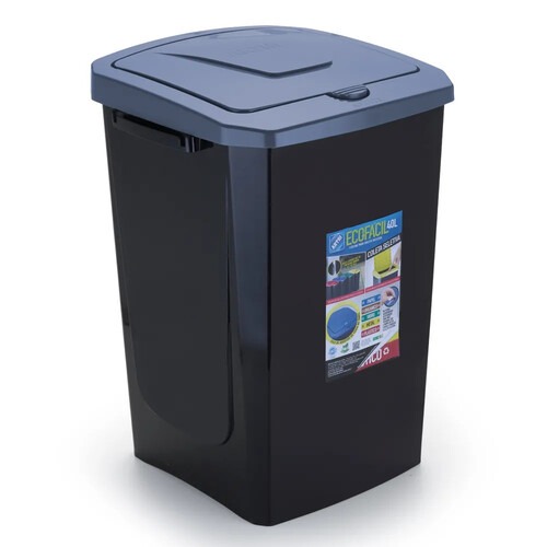 Lixeira plastica push click 40 litros com tampa Ecofácil - 5073 Lixeira plastica push click 40 litros com tampa Ecofácil - 5073