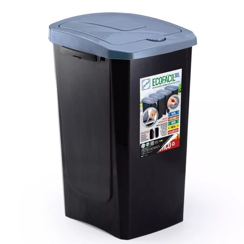 Lixeira plastica push click 30 litros com tampa Ecofácil - 5072 Lixeira plastica push click 30 litros com tampa Ecofácil - 5072