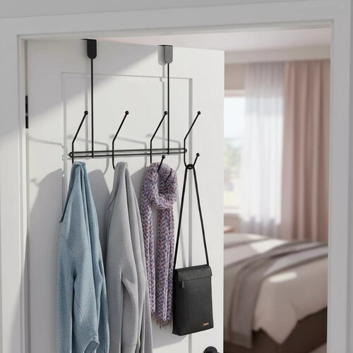Cabide Eclipse de porta com 4 ganchos Black - 2560 Cabide Eclipse de porta com 4 ganchos Black - 2560