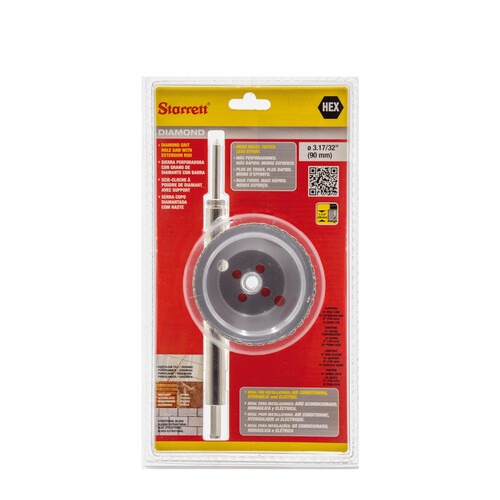 Serra copo diamantada 90 mm com haste de 6