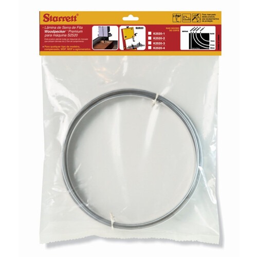 Lâmina para serra de fita S2520 2,75 m 4 dentes - Woodpecker Premium Lâmina para serra de fita S2520 2,75 m 4 dentes - Woodpecker Premium