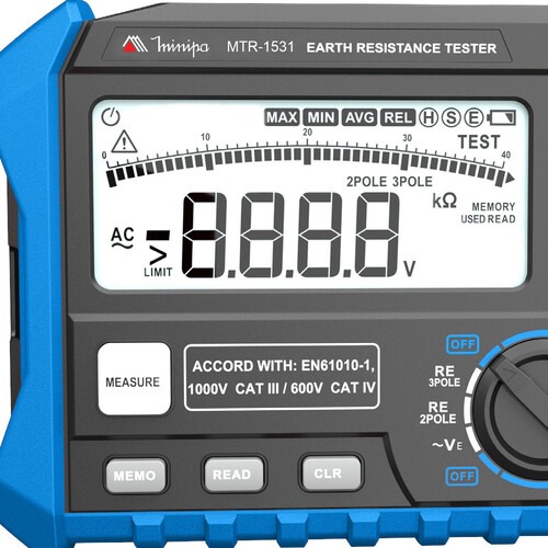 Terrômetro digital portátil CAT IV 600V - MTR-1531 Terrômetro digital portátil CAT IV 600V - MTR-1531