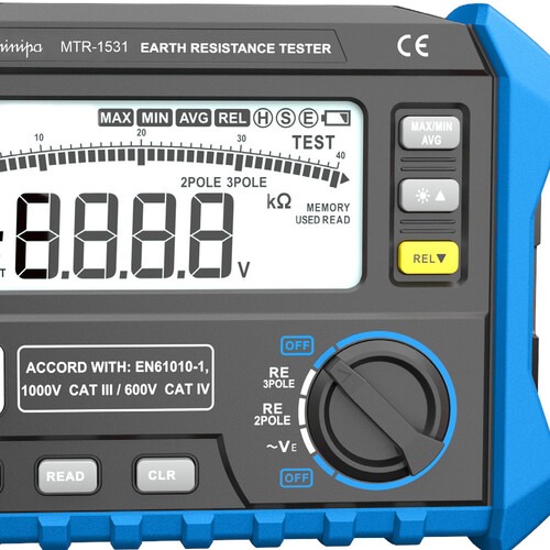 Terrômetro digital portátil CAT IV 600V - MTR-1531 Terrômetro digital portátil CAT IV 600V - MTR-1531
