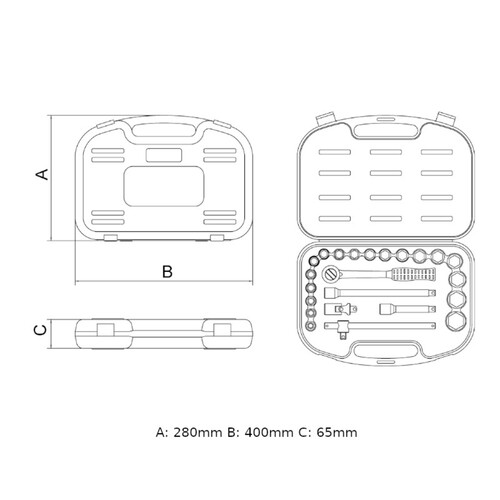 Jogo de soquete de 10 a 32 mm encaixe de 1/2