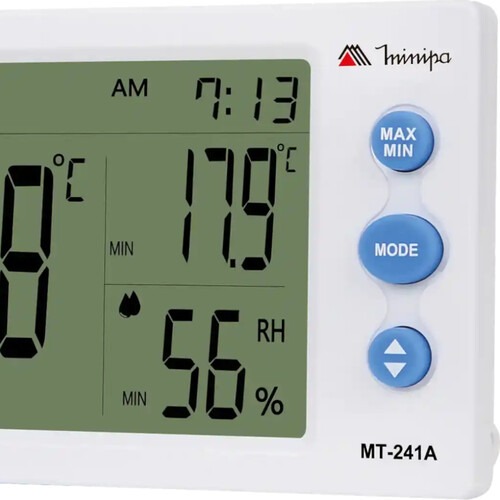 Relógio termo-higrômetro digital interno e externo - MT-241A Relógio termo-higrômetro digital interno e externo - MT-241A