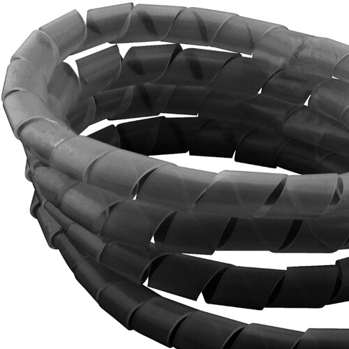 Protetor de cabos espiral 12 mm preto Protetor de cabos espiral 12 mm preto