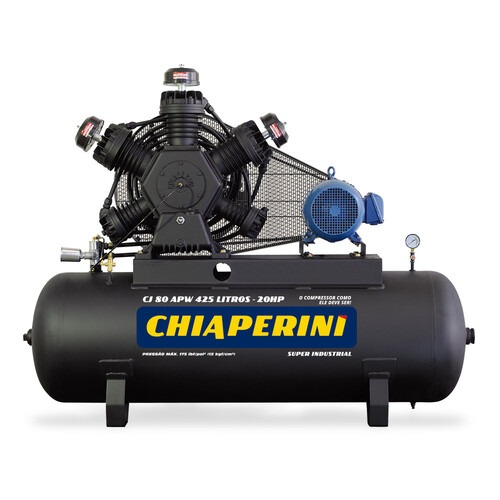Compressor de ar 80 pés 425 litros 20 hp trifásico contínuo - CJ 80 APW 425L Compressor de ar 80 pés 425 litros 20 hp trifásico contínuo - CJ 80 APW 425L