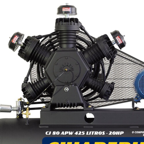 Compressor de ar 80 pés 425 litros 20 hp trifásico contínuo - CJ 80 APW 425L Compressor de ar 80 pés 425 litros 20 hp trifásico contínuo - CJ 80 APW 425L