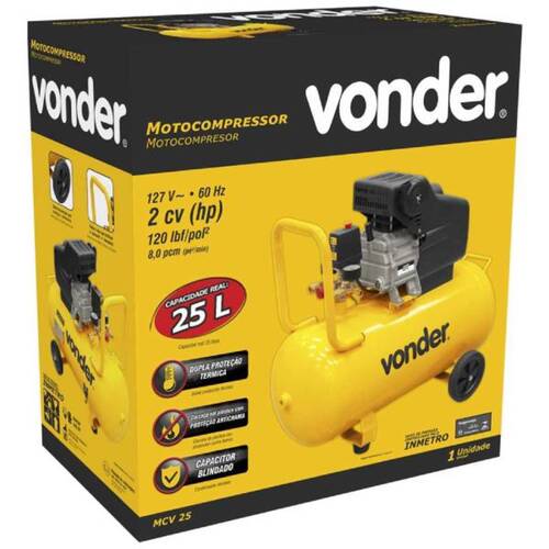 Compressor de ar 8 p�s 25 litros 2 hp - MCV25  110V