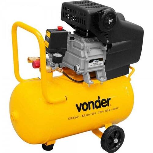 Compressor de ar 8 pés 25 litros 2 hp - MCV25 220V Compressor de ar 8 pés 25 litros 2 hp - MCV25 220V