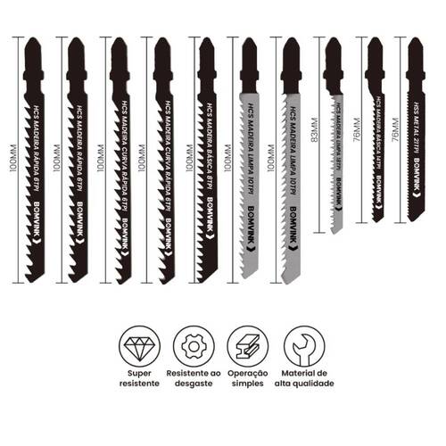 Lâmina serra tico-tico 6/21 mm para madeira e metal 5 peças - BOM-5156 Lâmina serra tico-tico 6/21 mm para madeira e metal 5 peças - BOM-5156