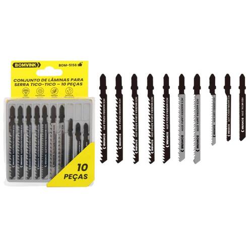 Lâmina serra tico-tico 6/21 mm para madeira e metal 5 peças - BOM-5156 Lâmina serra tico-tico 6/21 mm para madeira e metal 5 peças - BOM-5156