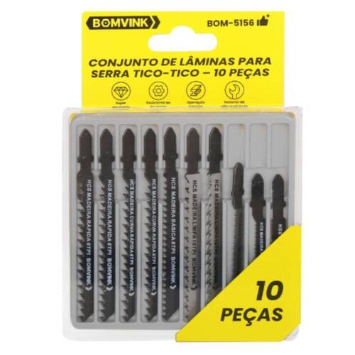 Lâmina serra tico-tico 6/21 mm para madeira e metal 5 peças - BOM-5156 Lâmina serra tico-tico 6/21 mm para madeira e metal 5 peças - BOM-5156