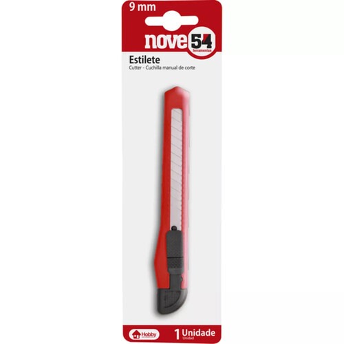 Estilete retrátil com lâmina de 9 mm Estilete retrátil com lâmina de 9 mm