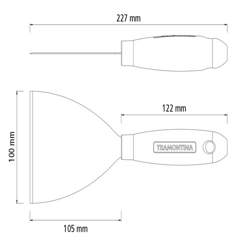 Esp�tula r�gida 10 cm em a�o com cabo de madeira - 77394105