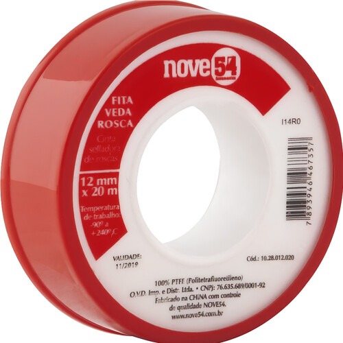 Fita veda rosca 12 mm x 20 metros Fita veda rosca 12 mm x 20 metros