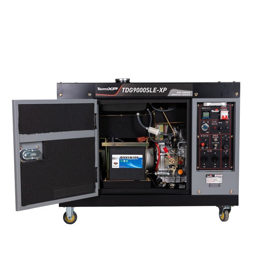 Gerador de energia 7,2 Kva a diesel cabinado partida elétrica monofásico - TDG9000SLE-XP Gerador de energia 7,2 Kva a diesel cabinado partida elétrica monofásico - TDG9000SLE-XP