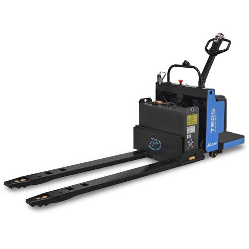 Transpalete elétrico tracionado 2500 kg 680 x 2400 mm com direção mecânica - TE25 Transpalete elétrico tracionado 2500 kg 680 x 2400 mm com direção mecânica - TE25