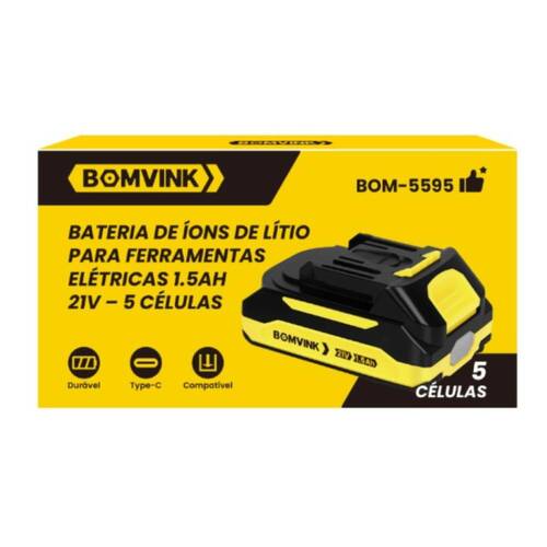 Bateria 21V 1.5Ah íons de lítio - BOM-5595 Bateria 21V 1.5Ah íons de lítio - BOM-5595
