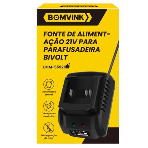 Carregador baterias 12V para parafusadeira - BOM-5592 110V/220V Carregador baterias 12V para parafusadeira - BOM-5592 110V/220V