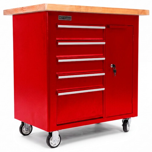 Bancada m�vel com 5 gavetas e porta lateral - RLL-277