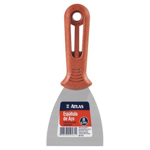 Espátula de aço carbono 80 mm com cabo de plástico - 175/8 Espátula de aço carbono 80 mm com cabo de plástico - 175/8
