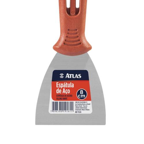 Espátula de aço carbono 80 mm com cabo de plástico - 175/8 Espátula de aço carbono 80 mm com cabo de plástico - 175/8