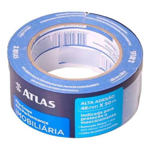 Fita crepe adesiva azul 48 mm x 50 metros - AT22048 Fita crepe adesiva azul 48 mm x 50 metros - AT22048