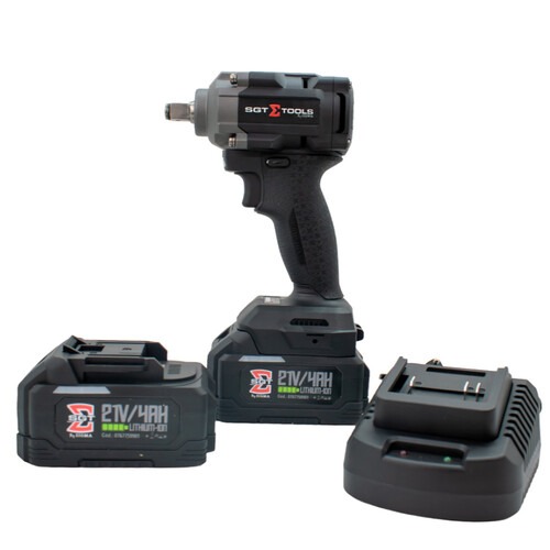 Chave de impacto a bateria 21V 4Ah encaixe 1/2 Chave de impacto a bateria 21V 4Ah encaixe 1/2