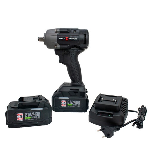 Chave de impacto a bateria 21V 4Ah encaixe 1/2 Chave de impacto a bateria 21V 4Ah encaixe 1/2