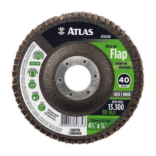 Disco de lixa flap disc em �xido de alum�nio - AT24/40