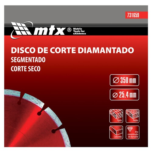 Disco diamantado segmentado 350 mm para concreto - 731659 Disco diamantado segmentado 350 mm para concreto - 731659