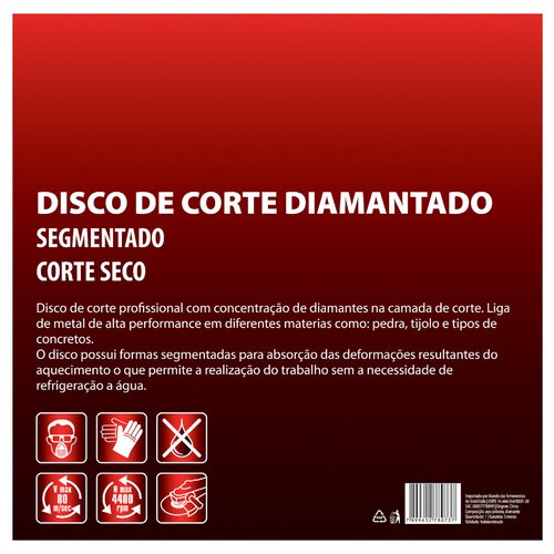 Disco diamantado segmentado 350 mm para concreto - 731659 Disco diamantado segmentado 350 mm para concreto - 731659