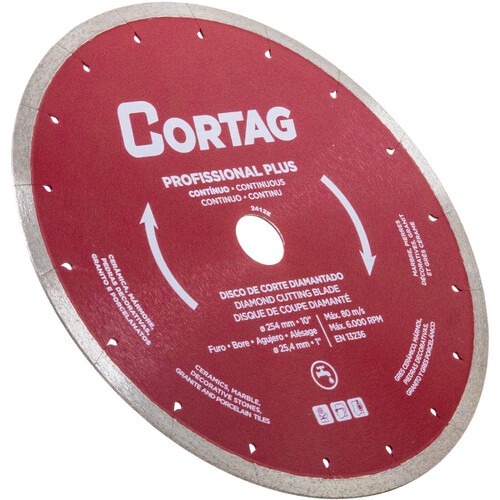 Disco diamantado cont�nuo 254 mm para cer�mica - Profissional Plus