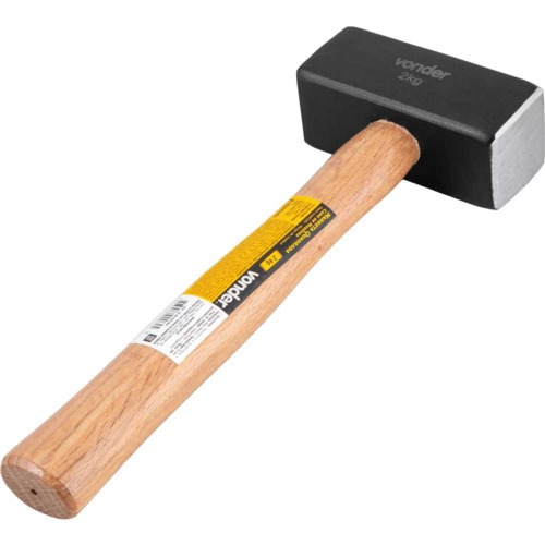 Marreta quadrada 2 kg com cabo em madeira Marreta quadrada 2 kg com cabo em madeira
