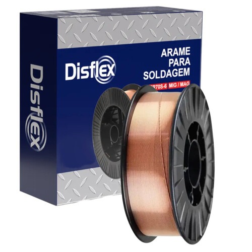Arame para solda mig sólido cobreado 0,8 mm rolo 5 Kg ER70S-6 - 40.011 Arame para solda mig sólido cobreado 0,8 mm rolo 5 Kg ER70S-6 - 40.011