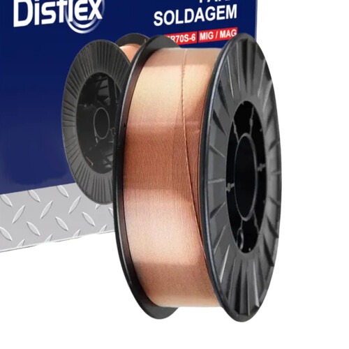 Arame para solda mig sólido cobreado 0,8 mm rolo 5 Kg ER70S-6 - 40.011 Arame para solda mig sólido cobreado 0,8 mm rolo 5 Kg ER70S-6 - 40.011
