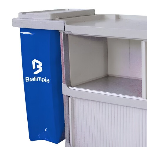 Carro funcional extra 2 bolsas azul e vermelha com porta Carro funcional extra 2 bolsas azul e vermelha com porta