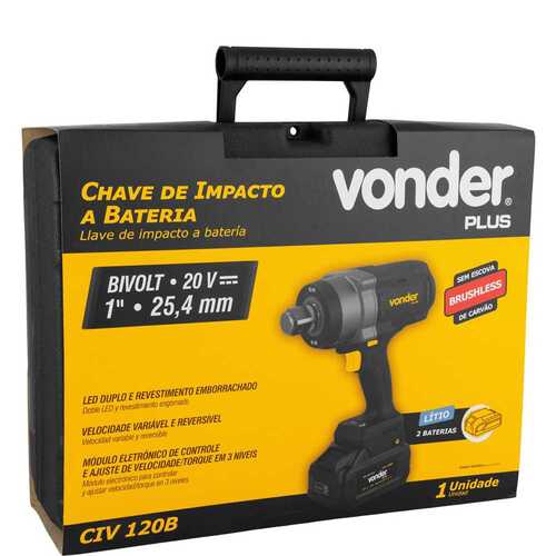 Chave de impacto bateria 20V 8Ah 1