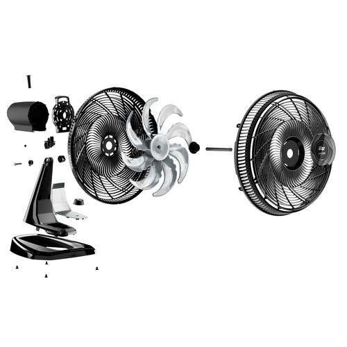 Ventilador de mesa e parede 50 cm 8 p�s 3 velocidades - WV01PR  110V