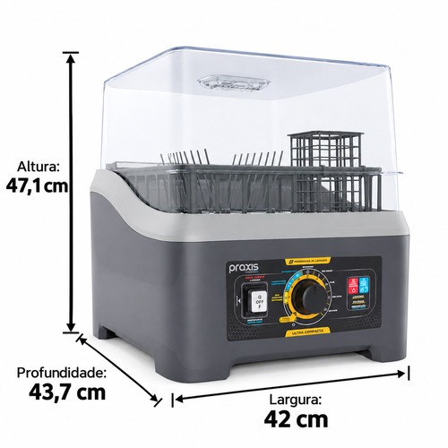 Lava-louças portátil semiautomática 8 programas 3L cinza - LLP04-2.0 110V Lava-louças portátil semiautomática 8 programas 3L cinza - LLP04-2.0 110V